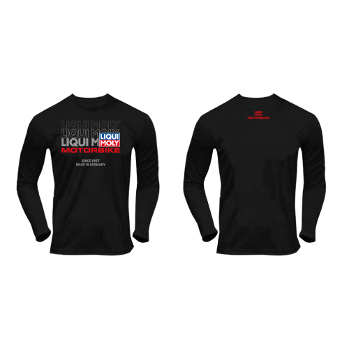 Polera Negra Manga Larga Motorbike hombre